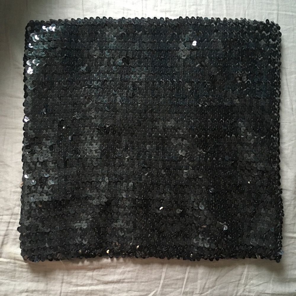 Black sequin tube top